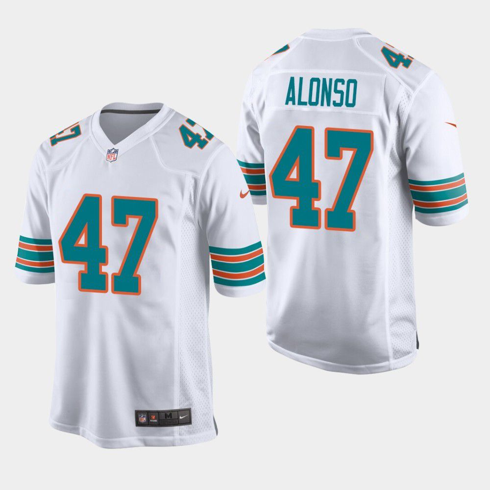 Men Miami Dolphins 47 Kiko Alonso Nike White Game NFL Jersey